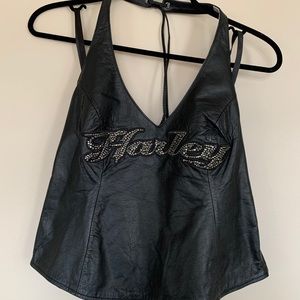 Leather Harley Halter Top